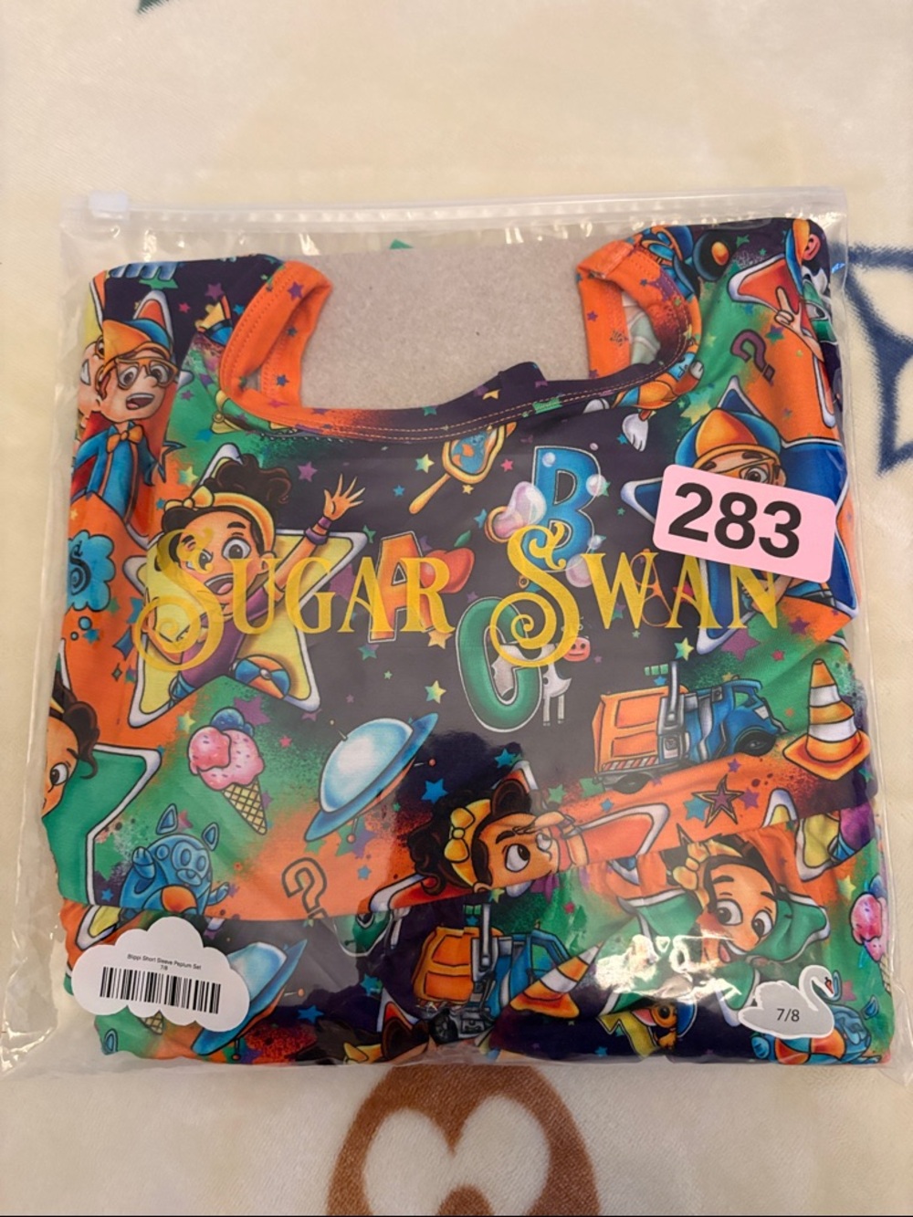 Sugar Swan Kids Matching Set - Colorful Cartoon Print